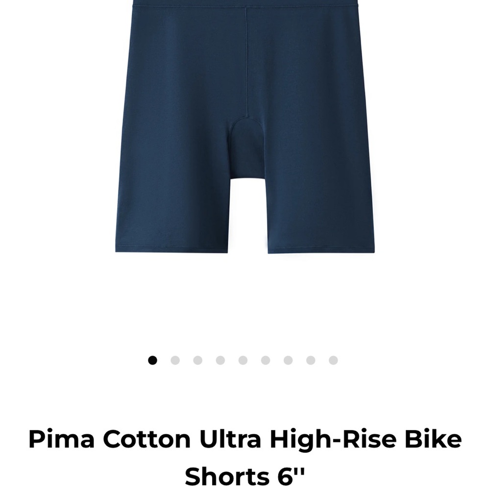 Blue High-Rise Bike Shorts with Seamless Design - Picture 4 of 7